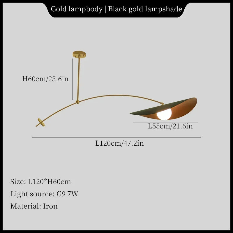 Retro Lotus Leaf Simple Ceiling Chandelier for Living Dining Room Office Desks Coffee Bar Lamp Black Home Decor Light Fixture
