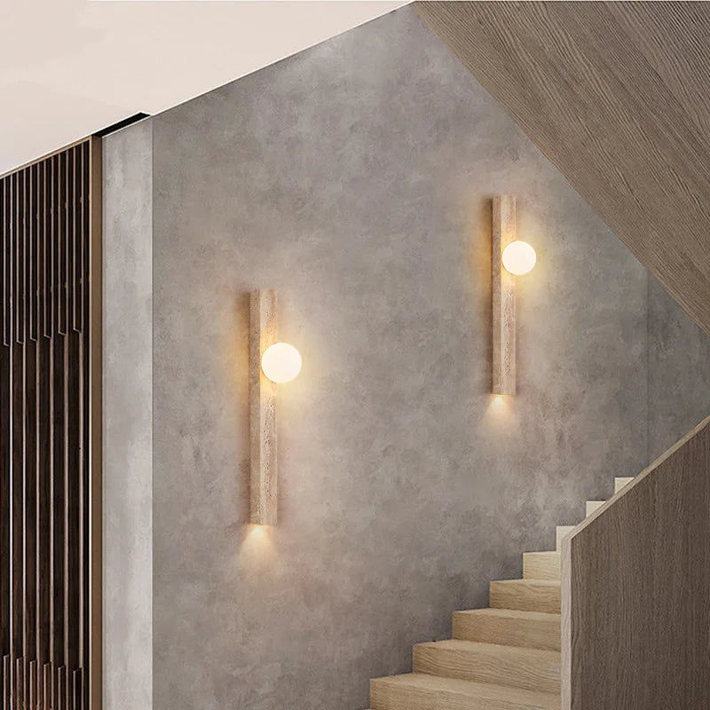 Vintage Artistic Natural Stone Wall Lamp LED E27 Sconce Lighting for Staircase Bedroom Living Room Indoor Home Decor