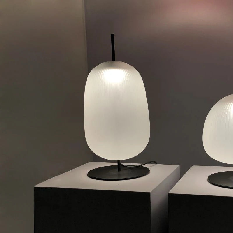 Nordic Modern Simple Green Red Glass Table Lamp LED Lighting Bedroom Bedside Living Room Decoration Desktop Fixture 26*41cm