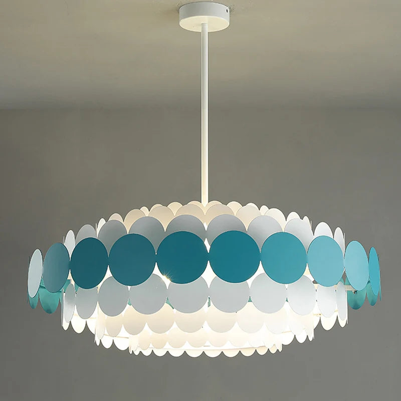 Nordic Creative Red Pendant Lamp for Children's Bedroom Home Decor Modern LED E14 Bulb Hang Lighting Fixture with Metal Plate