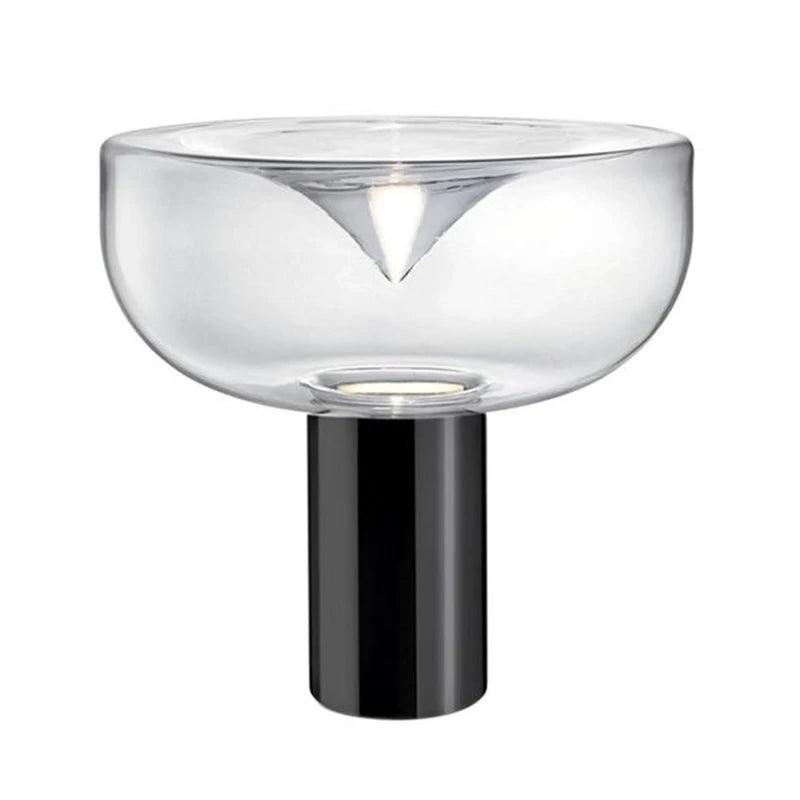 Nordic Clear Glass Table Lamp Creative Swirl Design Gold Hardware Plating Smoky Gray Bedroom Decoration LED E27 Desk Lamp