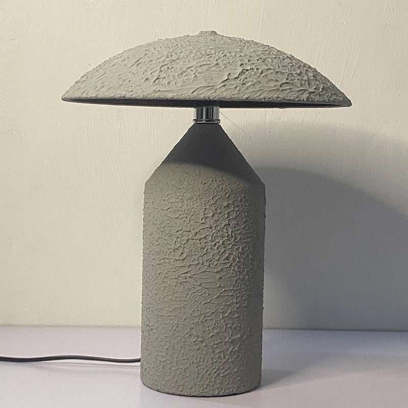 Japanese Wabi-Sabi Table Lamp for Living Room Home Decor Waterproof 18watt LED Bulb Iron Desk Lamp AC 110-240V Creased Cement