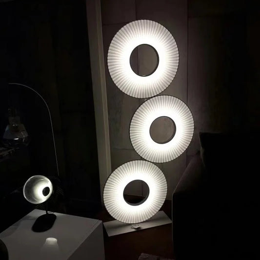 Modern Minimalist Art Circle Living Room Decor Floor Lamp Warm White Dimming LED Light Shadow Atmosphere Acrylic Indoor Fixture