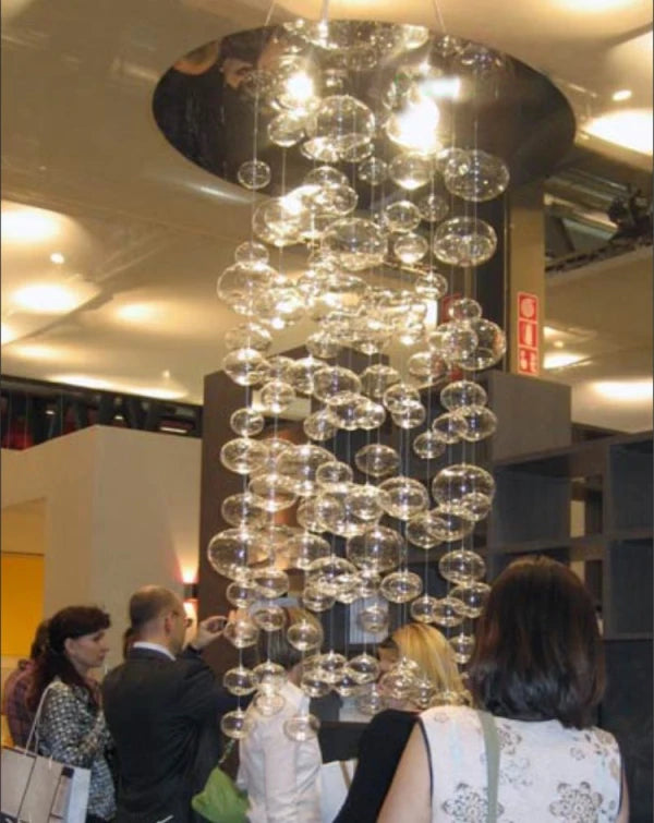 Murano Due concave point Bubble Glass pendant light fixture Flat ball Suspension LED dropLamp modern living room lamps Luminaria