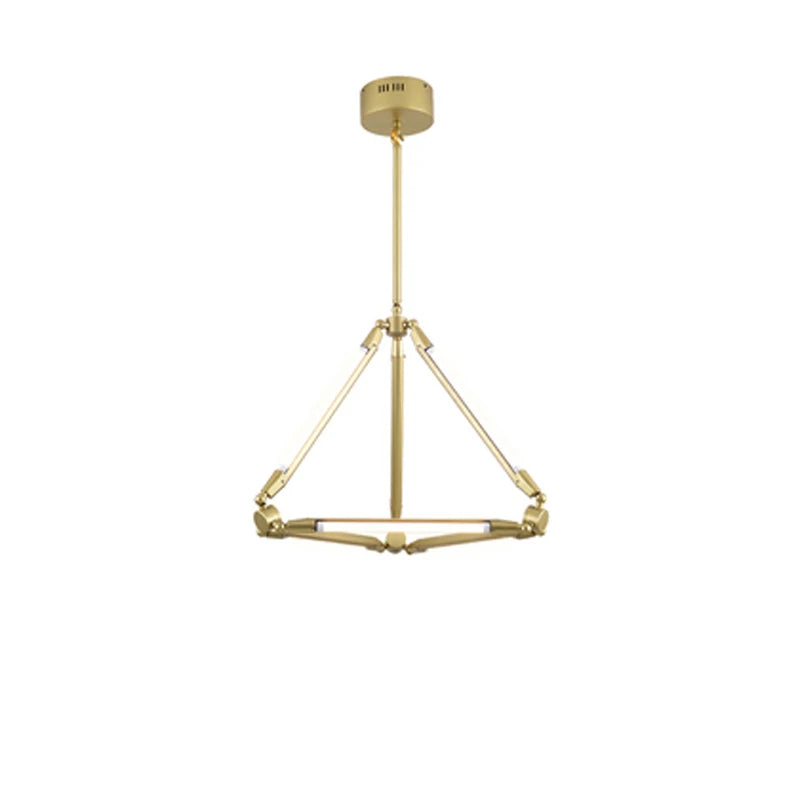 Postmodern Golden Painted Metal Chandelier Nordic Creative Adjustable T5 LED Pendant Light Fixture for Living Room Home Decor