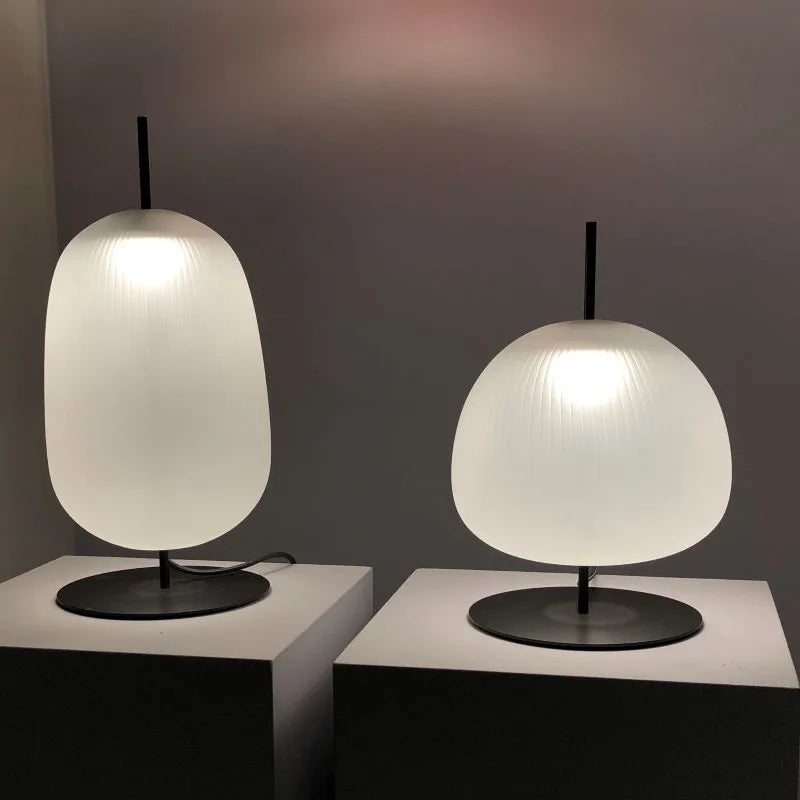 Nordic Modern Simple Green Red Glass Table Lamp LED Lighting Bedroom Bedside Living Room Decoration Desktop Fixture 26*41cm