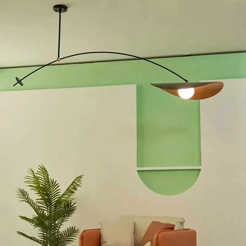 Retro Lotus Leaf Simple Ceiling Chandelier for Living Dining Room Office Desks Coffee Bar Lamp Black Home Decor Light Fixture