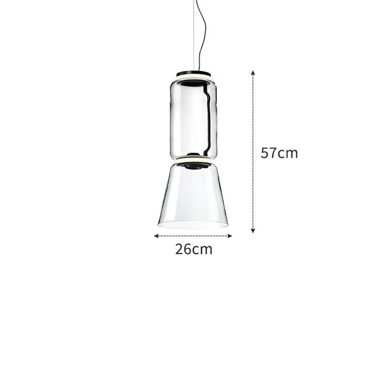 Nordic Glass Shade LED Bulb Pendant Lamps for Dining Room Home Decor Minimalist Designer Black Bamboo Pendant Lighting Fixture