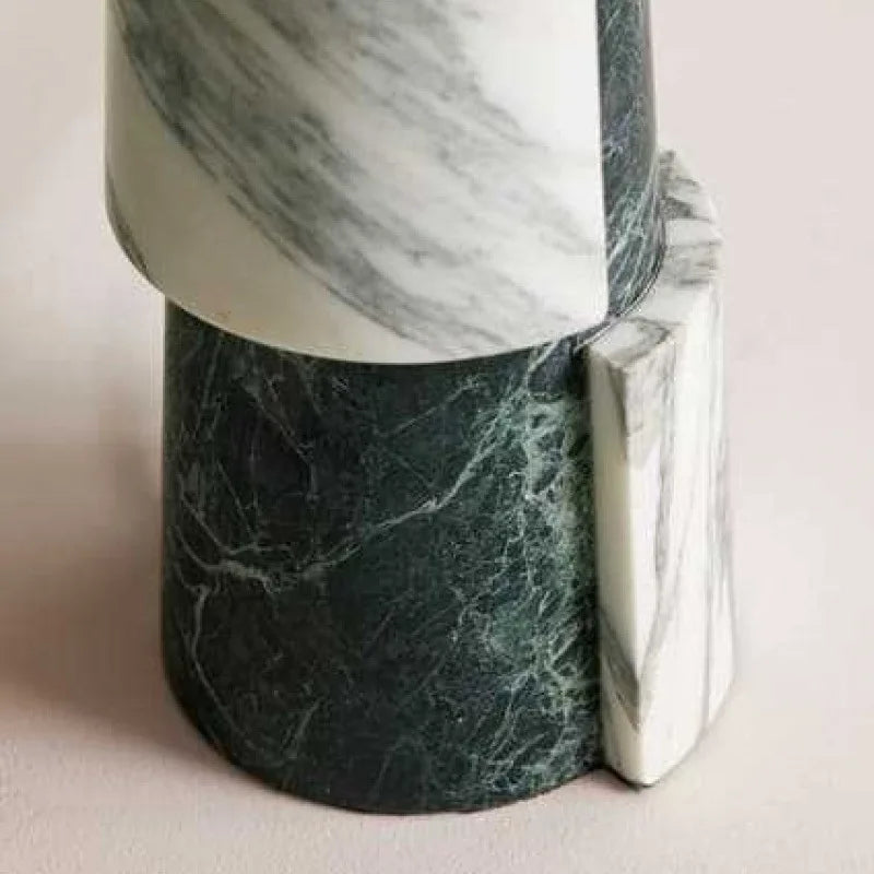 Designer Italian Luxury Green Marble Desk Lamp For Living Room Home Decor Artistic Misha Table Lamp With Fabric Lampshade