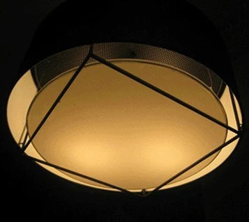 Creative Metalarte Lewit Chandelier with Fabric Lampshade Black/white Iron Hanging Lighting Fixture for Living Room Home Decor