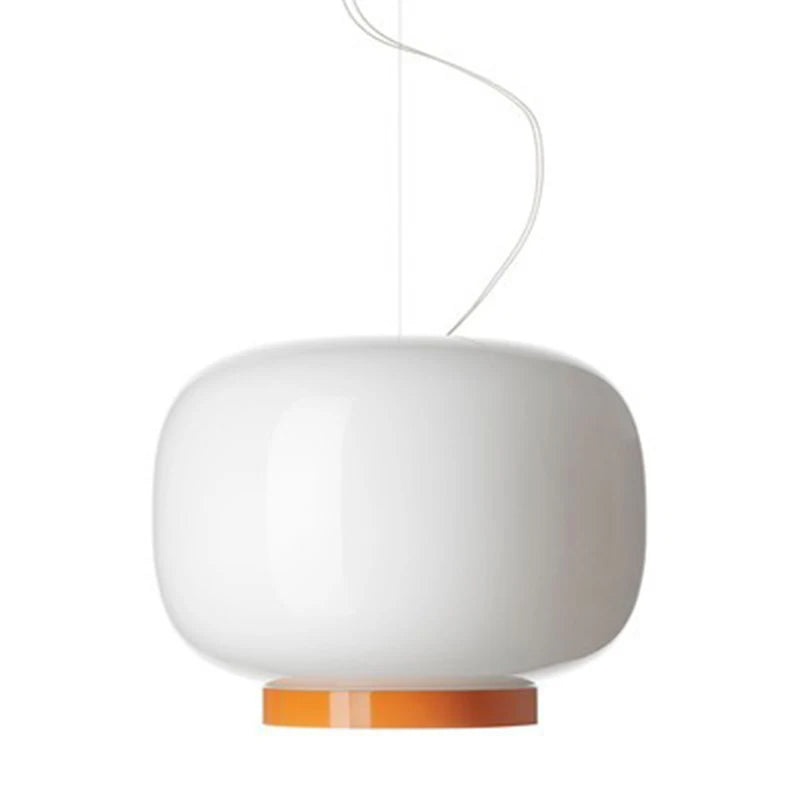 Nordic Italian Minimalist Orange Glass LED Pendant Light with Hand blown Art Design for Living Room Home Decor E27 LED Lamp
