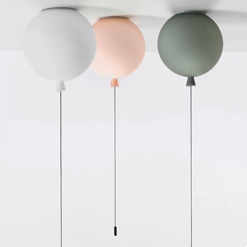 Colorful Pendant Light Fixture For Home Decoration Children Bedroom E27 LED Bulb Lamps Macaron Acrylic Ball Matt Balloon Lamp