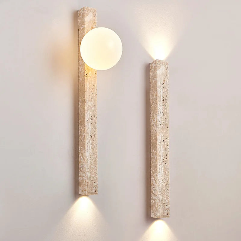 Vintage Artistic Natural Stone Wall Lamp LED E27 Sconce Lighting for Staircase Bedroom Living Room Indoor Home Decor