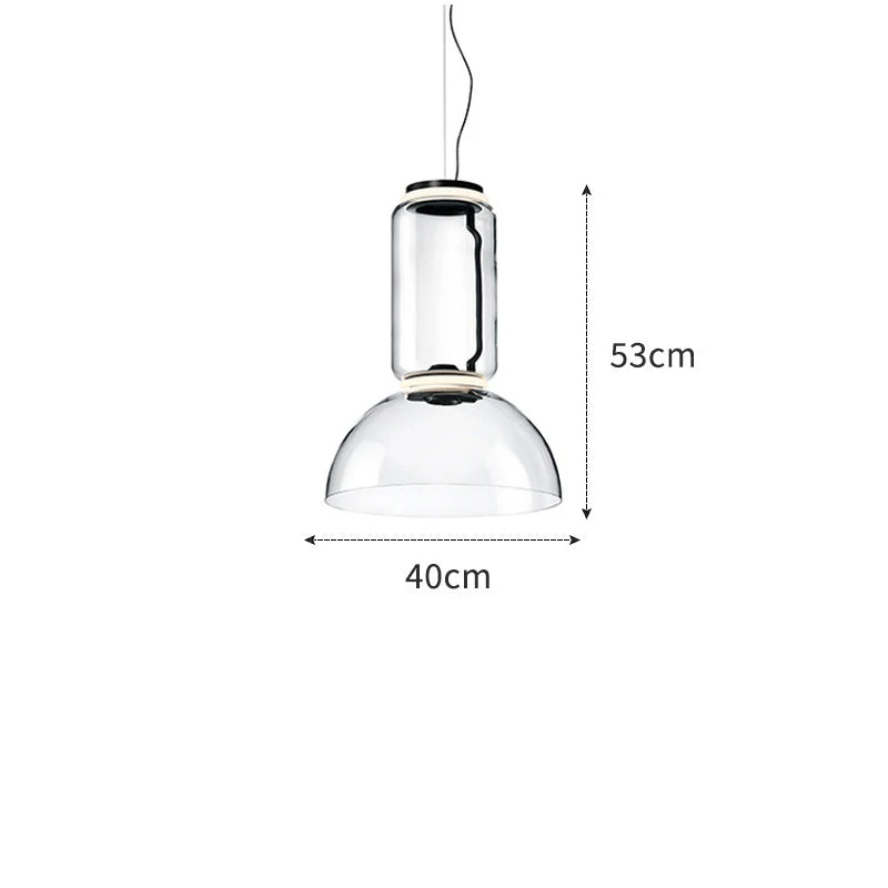 Nordic Glass Shade LED Bulb Pendant Lamps for Dining Room Home Decor Minimalist Designer Black Bamboo Pendant Lighting Fixture