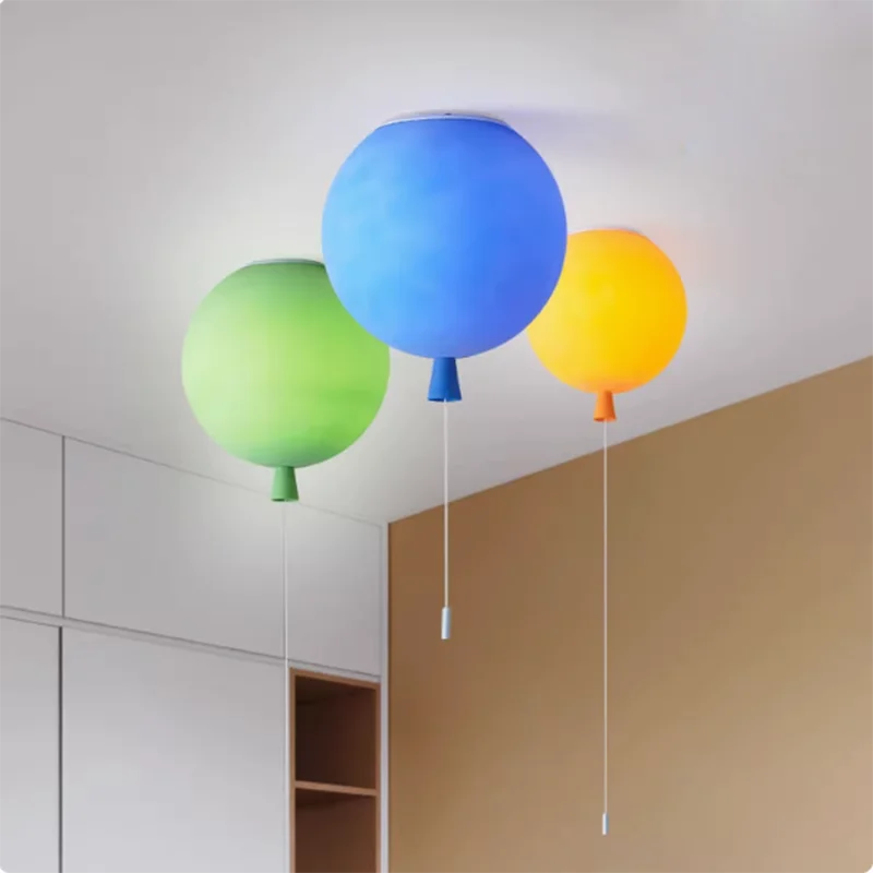 Colorful Pendant Light Fixture For Home Decoration Children Bedroom E27 LED Bulb Lamps Macaron Acrylic Ball Matt Balloon Lamp