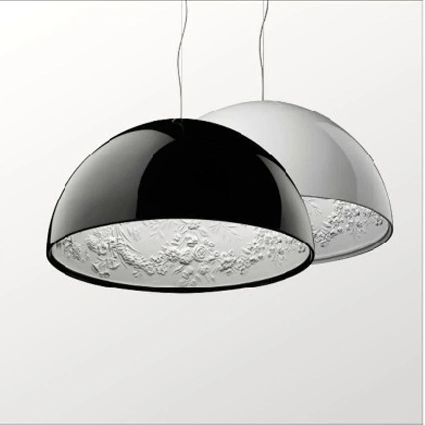 Modern Black Sky Garden Chandelier for Living Room Home Decor Nordic E27 LED Bulb Pendant Light Fixture White Resin Body 40cm