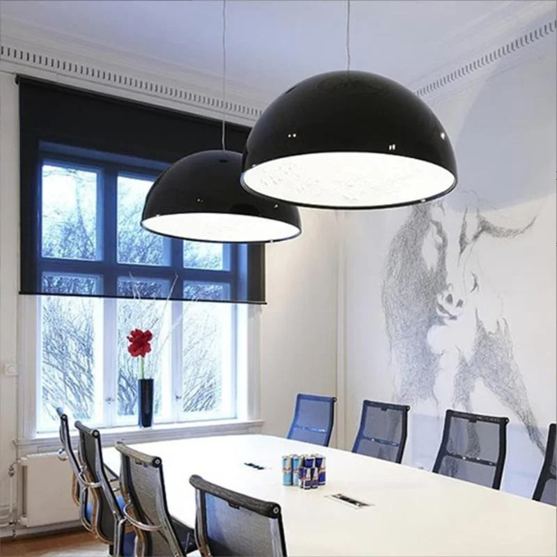 Modern Black Sky Garden Chandelier for Living Room Home Decor Nordic E27 LED Bulb Pendant Light Fixture White Resin Body 40cm