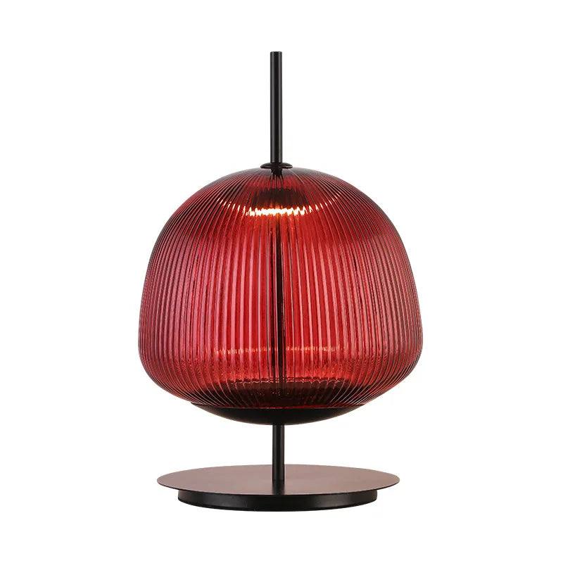 Nordic Modern Simple Green Red Glass Table Lamp LED Lighting Bedroom Bedside Living Room Decoration Desktop Fixture 26*41cm