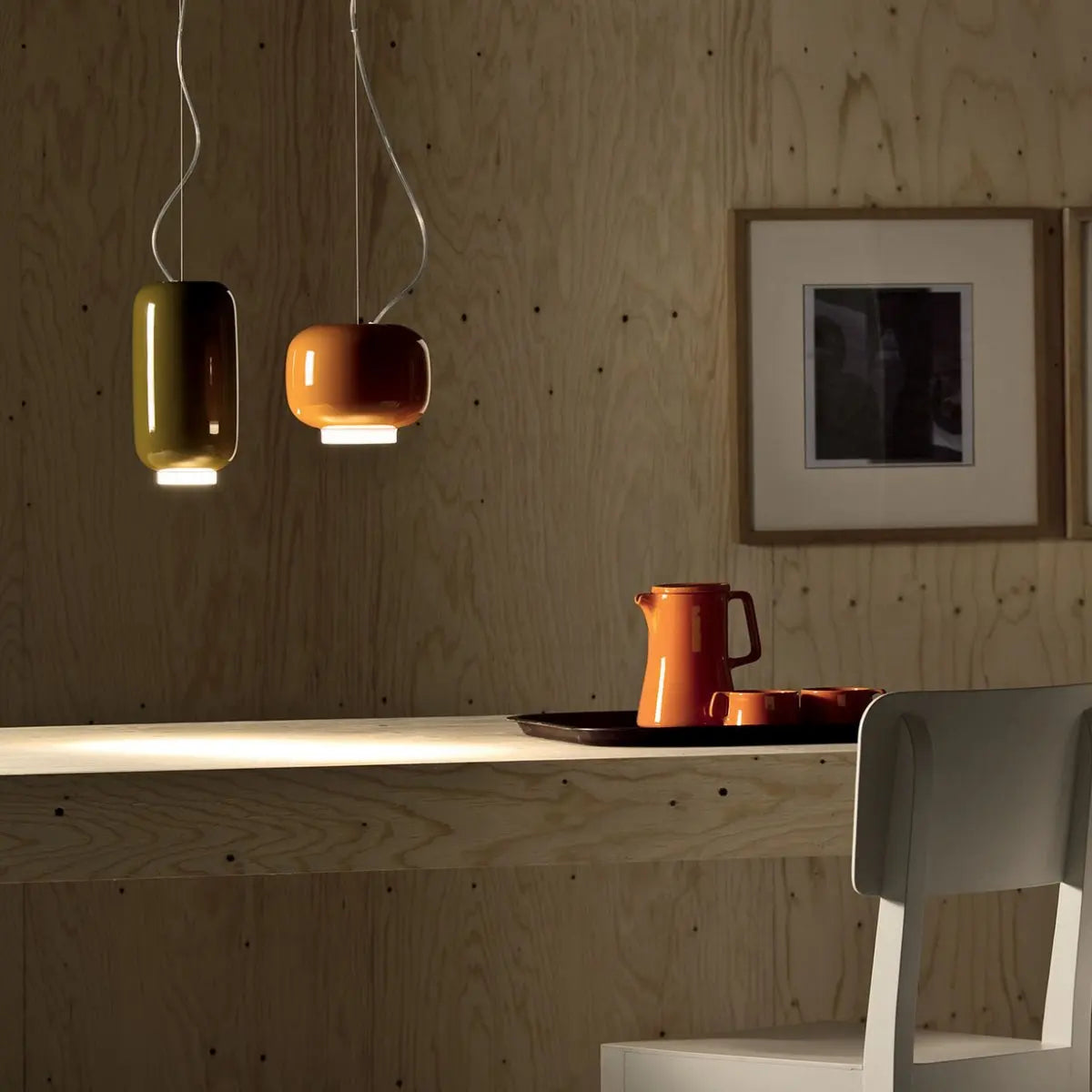 Nordic Italian Minimalist Orange Glass LED Pendant Light with Hand blown Art Design for Living Room Home Decor E27 LED Lamp