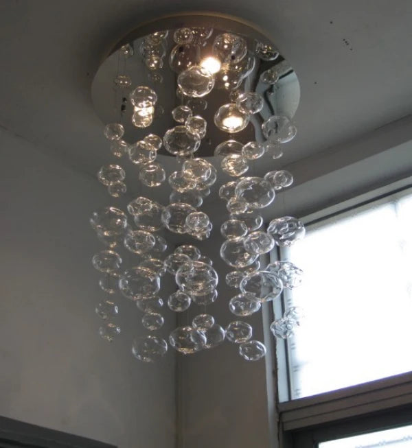 Murano Due concave point Bubble Glass pendant light fixture Flat ball Suspension LED dropLamp modern living room lamps Luminaria