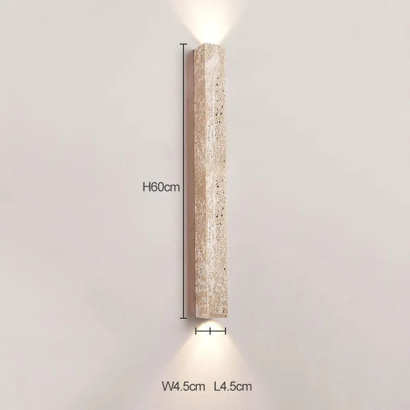 Vintage Artistic Natural Stone Wall Lamp LED E27 Sconce Lighting for Staircase Bedroom Living Room Indoor Home Decor