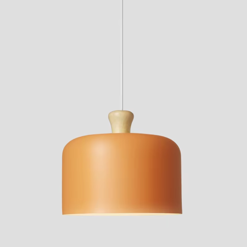 Nordic Creative Orange Aluminum Pendant Lamp for Living Room Home Decor Modern Wood LED E27 LED Bulb Hanging Lighting Fixture