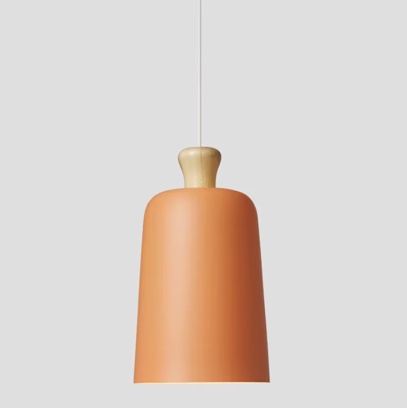 Nordic Creative Orange Aluminum Pendant Lamp for Living Room Home Decor Modern Wood LED E27 LED Bulb Hanging Lighting Fixture