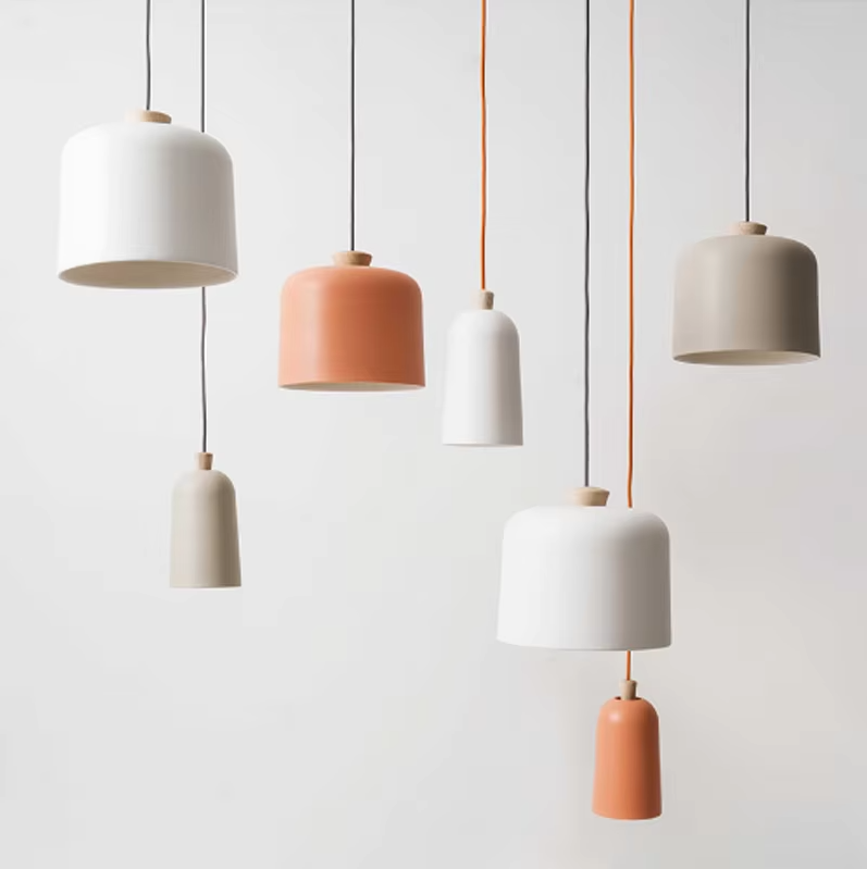 Nordic Creative Orange Aluminum Pendant Lamp for Living Room Home Decor Modern Wood LED E27 LED Bulb Hanging Lighting Fixture