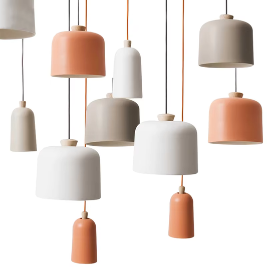 Nordic Creative Orange Aluminum Pendant Lamp for Living Room Home Decor Modern Wood LED E27 LED Bulb Hanging Lighting Fixture