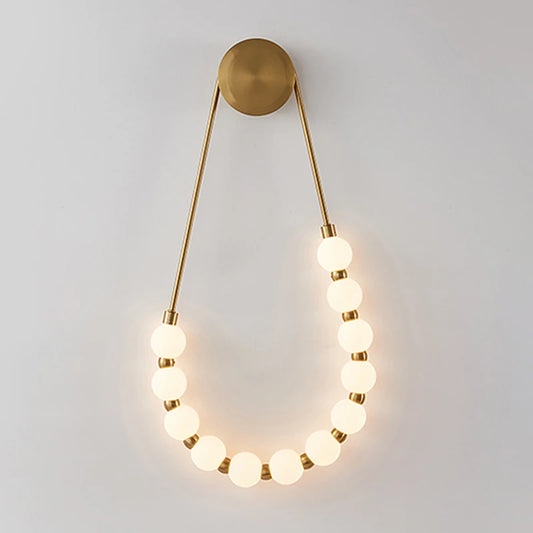 French Beaded Acrylic Ball Wall Lamp | Cream Style Sconce