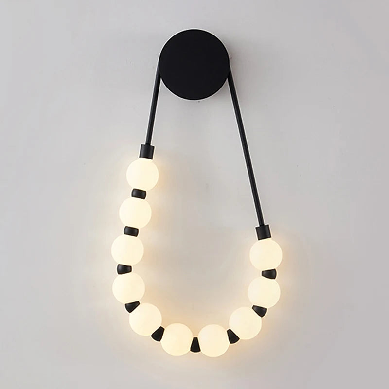 French Beaded Acrylic Ball Wall Lamp | Cream Style Sconce