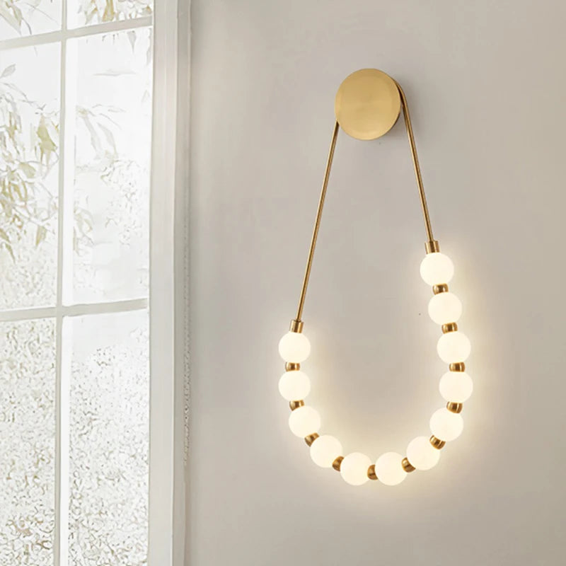 French Beaded Acrylic Ball Wall Lamp | Cream Style Sconce
