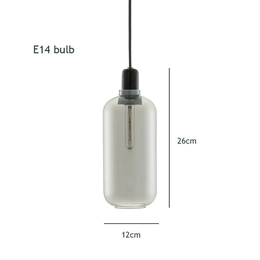 Nordic Creative Marble Pendant Lamp for Dinning Room Home Decor Smoke Gray Glass Shade E14 LED Bulb Pendant Light Fixture