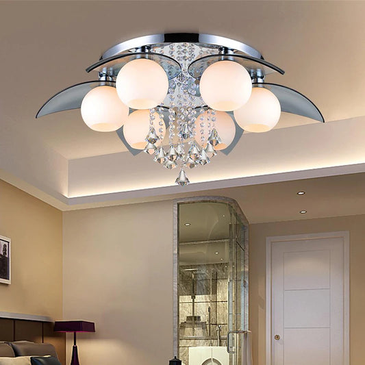 Modern K9 Crystal Colrful LED Light Chandelier Lamp Home Deco Glass Ball LED Chandelier Light Fixture Remoter Control