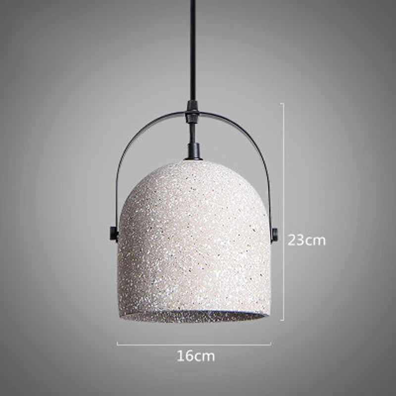 Modern Simple Single Cement E27 Pendant Lamp Nordic Creative Retro LED Bedroom Living room Dinning room Decor Gray Light Fixture