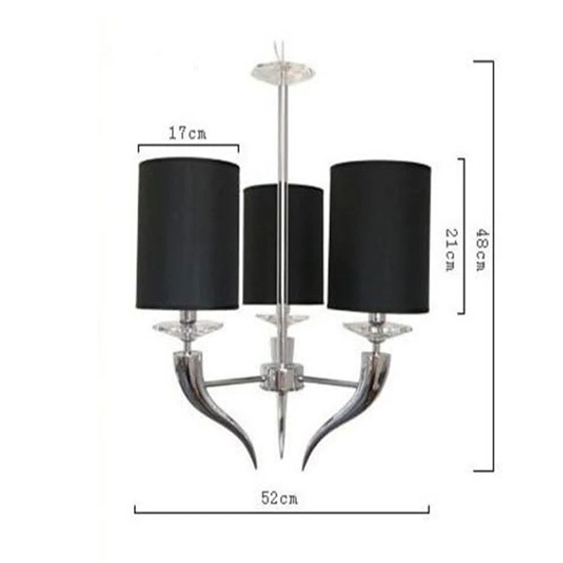 Modern Iron & Fabric LED Chandelier with E14 LED Bulbs, White Pendant Light Fixture for Living Bedroom Dining Room Home Decor