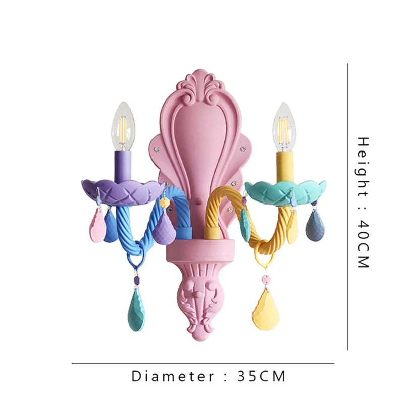 Rainbow Crystal Chandelier | European Candle Pendant Light E14 | 2/5/6/8 Heads | Bedroom, Kids Room, Dining Room