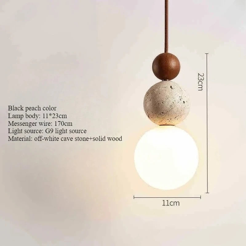 LED Single-headed Stone Chandelier Restaurant Bar Corridor Bedroom Bedside Decorative Lighting Lamps