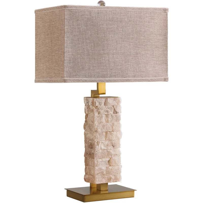 Modern Designer Marble Table Lamp For Living Room Home Decor European Relief E27 Led Bulb Desk Lamp With Square Fabric Shade