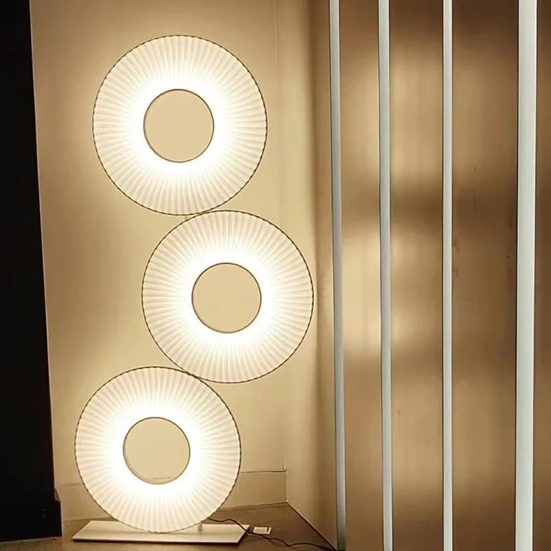 Modern Minimalist Art Circle Living Room Decor Floor Lamp Warm White Dimming LED Light Shadow Atmosphere Acrylic Indoor Fixture