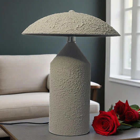 Japanese Wabi-Sabi Table Lamp for Living Room Home Decor Waterproof 18watt LED Bulb Iron Desk Lamp AC 110-240V Creased Cement