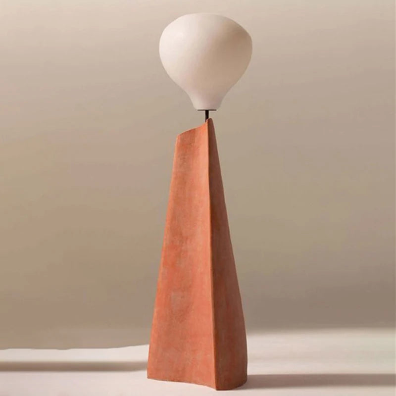 Nordic Minimalist Resin Art LED Floor Lamp with Frosted Glass Sphere Shade for Living Room Scandinavian Decor Standing  Fixture