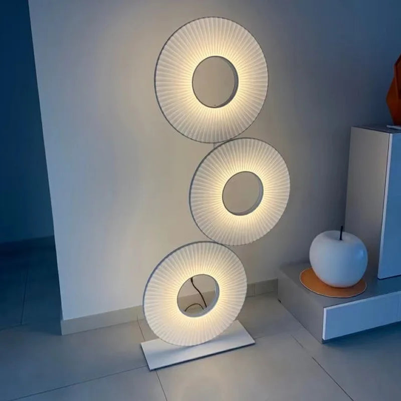 Modern Minimalist Art Circle Living Room Decor Floor Lamp Warm White Dimming LED Light Shadow Atmosphere Acrylic Indoor Fixture