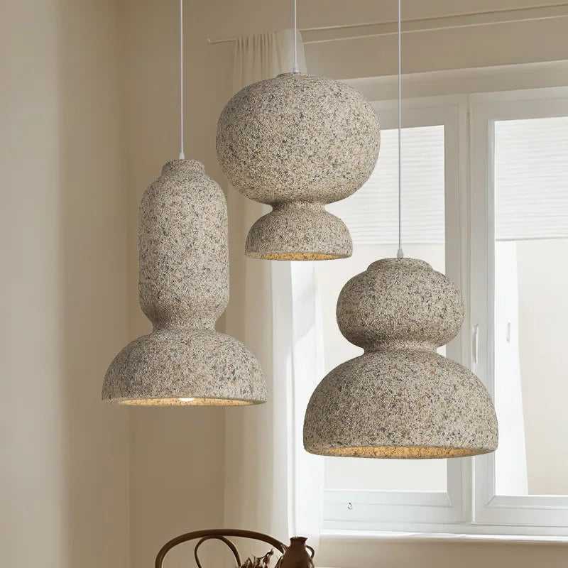 Wabi-sabi Resin Chandeliers For Restaurant Decor Japanese Personality Design E27 LED Bulb Pendant Light for Living Room
