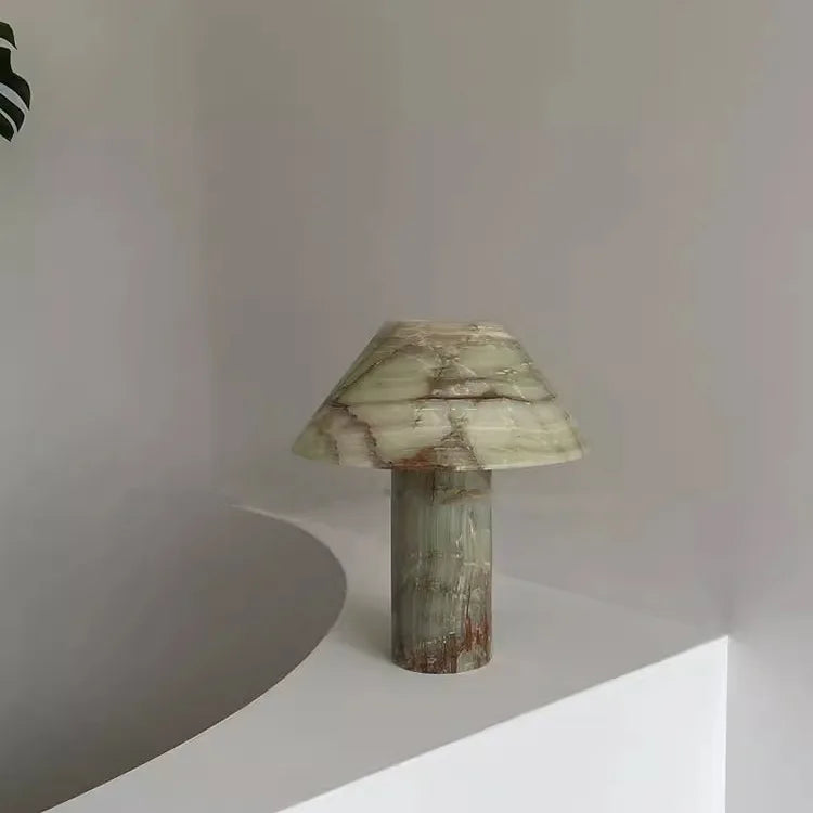 Antique-style Natural Veined Marble Table Lamp For Living Room Home Decor Nordic Modern Grey And White Led Bulb Desk Lamp