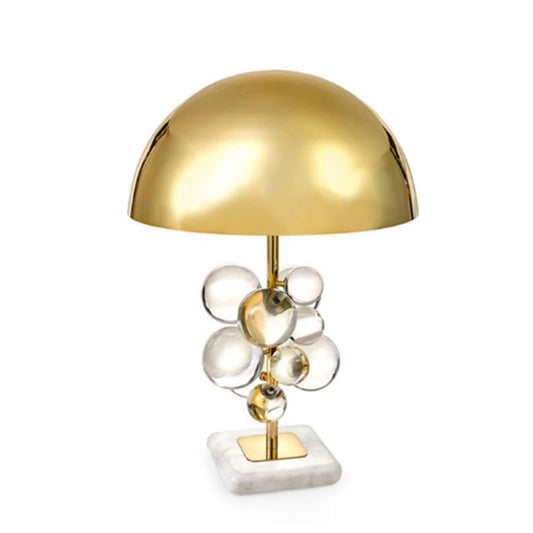 Creative Golden Hardware Mushroom Design Desktop Decoration Light LED Multicolored Crystal Ball Bedroom Decoration Table Lamp