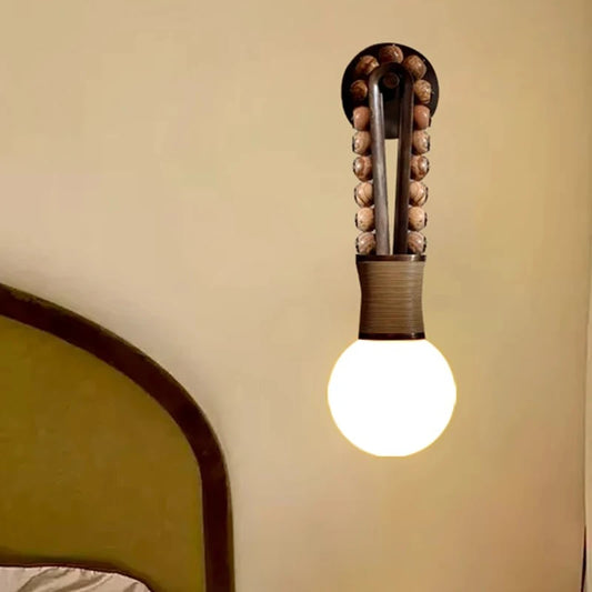 Vintage Wall Lamp For Home Decoration Staircase Wood Wall Light Wabi Sabi Style New Wall Sconce Lamp LED E27 Bulb