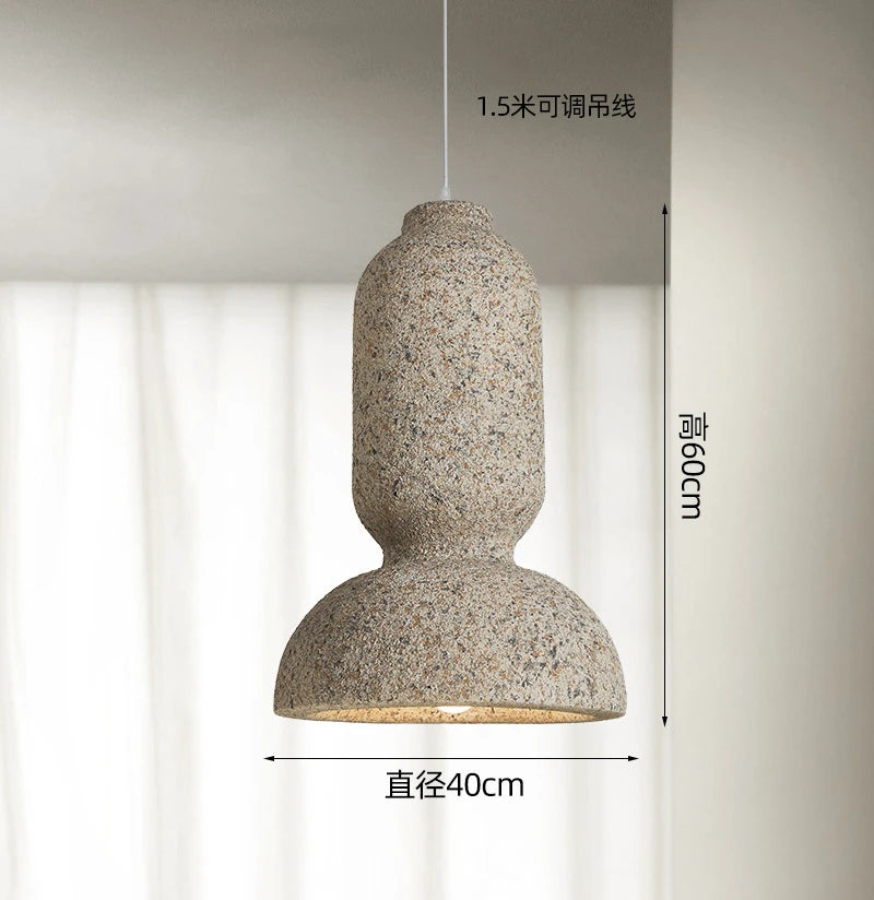Wabi-sabi Resin Chandeliers For Restaurant Decor Japanese Personality Design E27 LED Bulb Pendant Light for Living Room