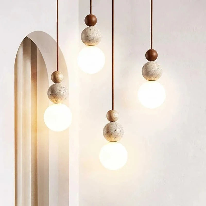 LED Single-headed Stone Chandelier Restaurant Bar Corridor Bedroom Bedside Decorative Lighting Lamps