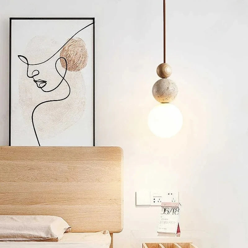 LED Single-headed Stone Chandelier Restaurant Bar Corridor Bedroom Bedside Decorative Lighting Lamps